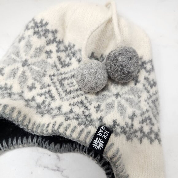 Icewear Wool Angora Winter Hat Fair Isle Tassles Iceland Ear Flap Girls Boys OS - Picture 3 of 7